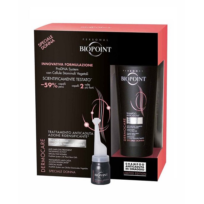 Biopoint Trattamento Anticaduta Donna Azione Ridensificante 12x6 ml + Shampoo Omaggio - MIA PROFUMERIA