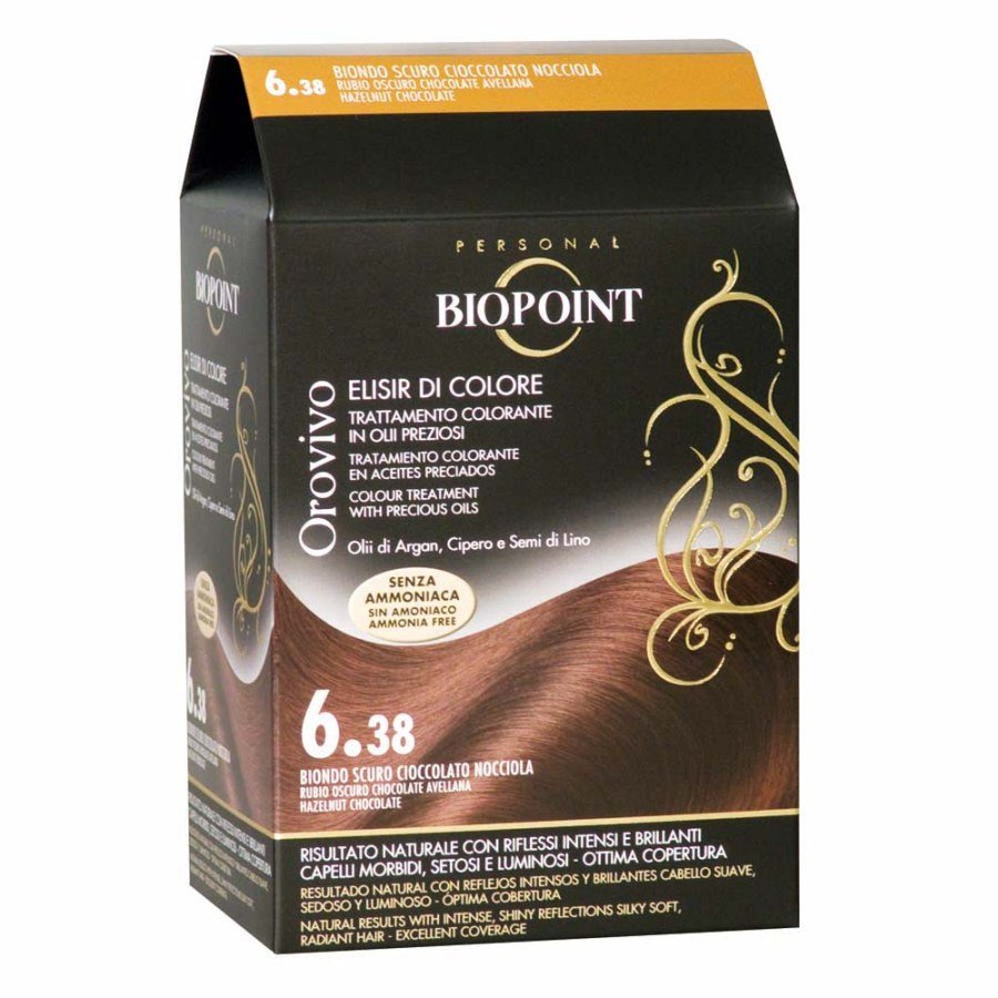 Biopoint Elisir di Colore 6.38 Biondo Scuro Cioccolato Nocciola - Colorante capelli - MIA PROFUMERIA