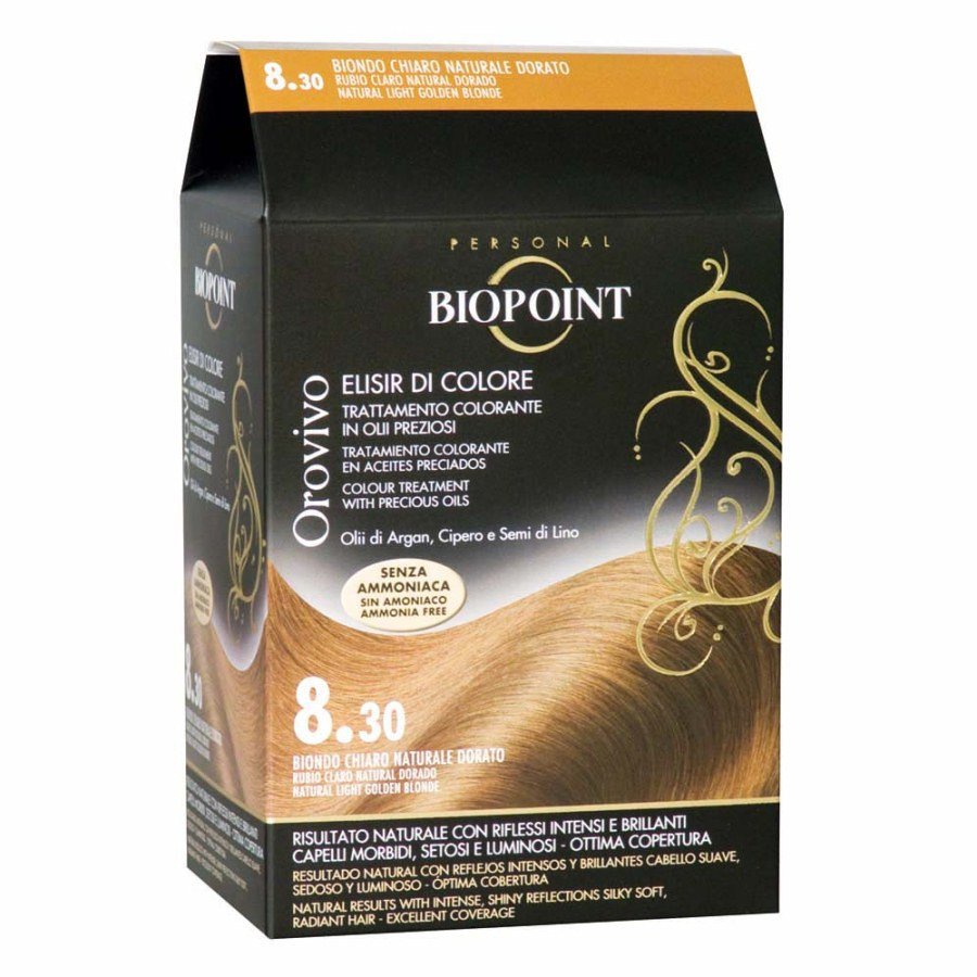 Biopoint Elisir di Colore 8.30 Biondo Chiaro Naturale Dorato - Colorante capelli - MIA PROFUMERIA