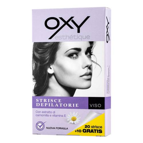 Oxy Strisce Depilatorie viso all'estratto Camomilla 20 pz + 10 Gratis - MIA PROFUMERIA